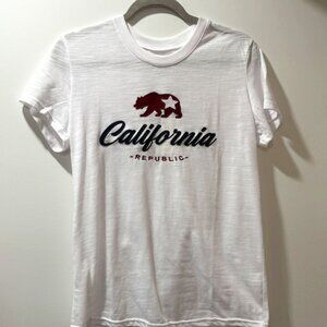 Never worn, white California Republic Tshirt,  size L